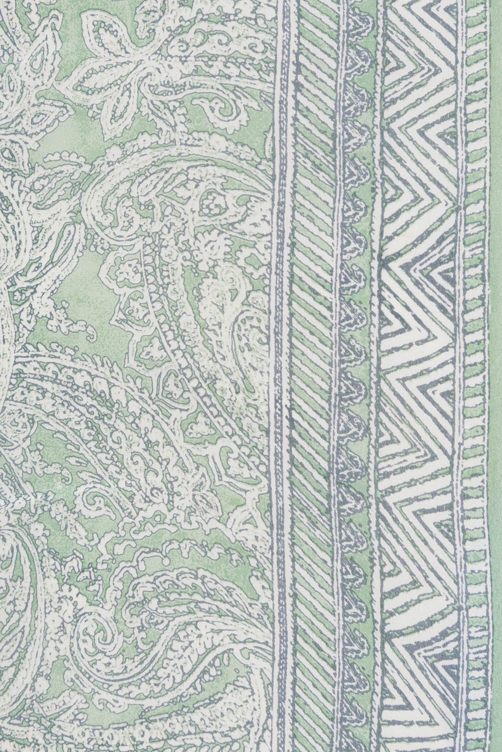 Border image of Pista Green Dual Tone Mysore Crepe Saree with Printed design on the body and Printed Border. 