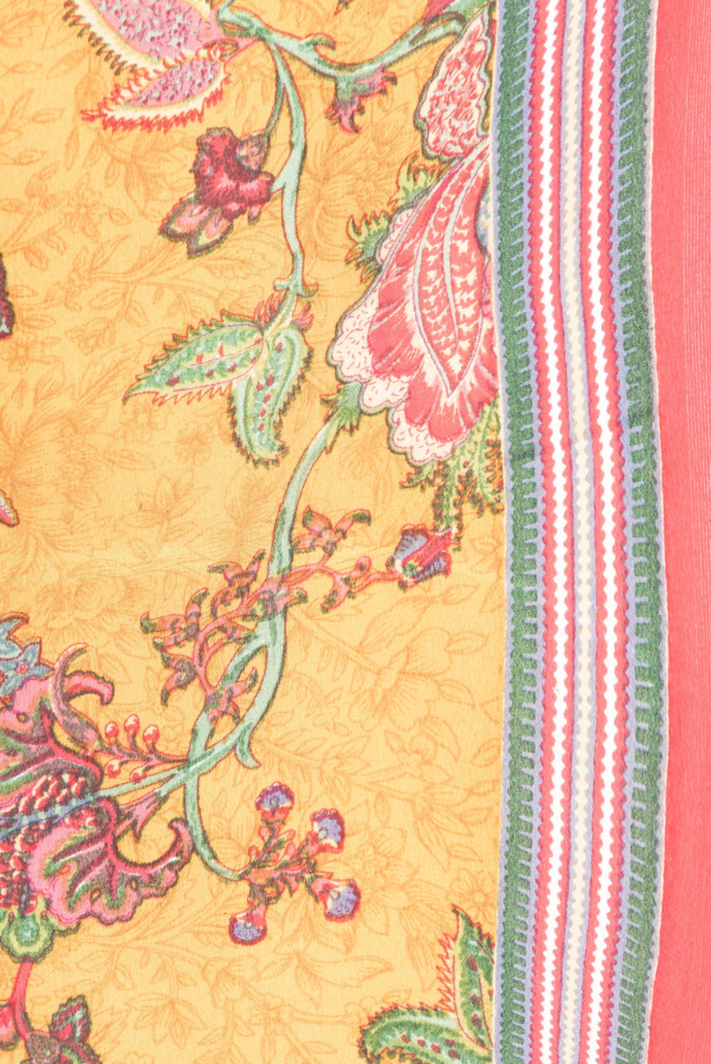 Border image of Mustard Dual Tone Mysore Crepe Saree with Printed design on the body and Printed Border. 