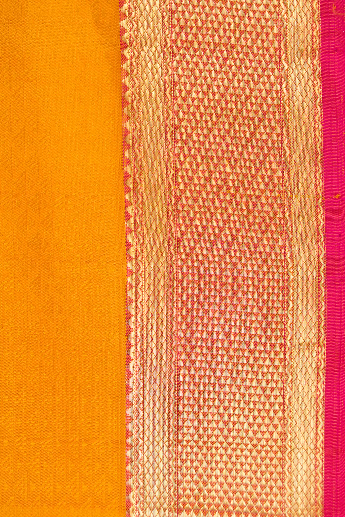 Border image of Mustard Dual Tone Kanjivaram Silk Saree with Jacquard design on the body and Zari Border. 
