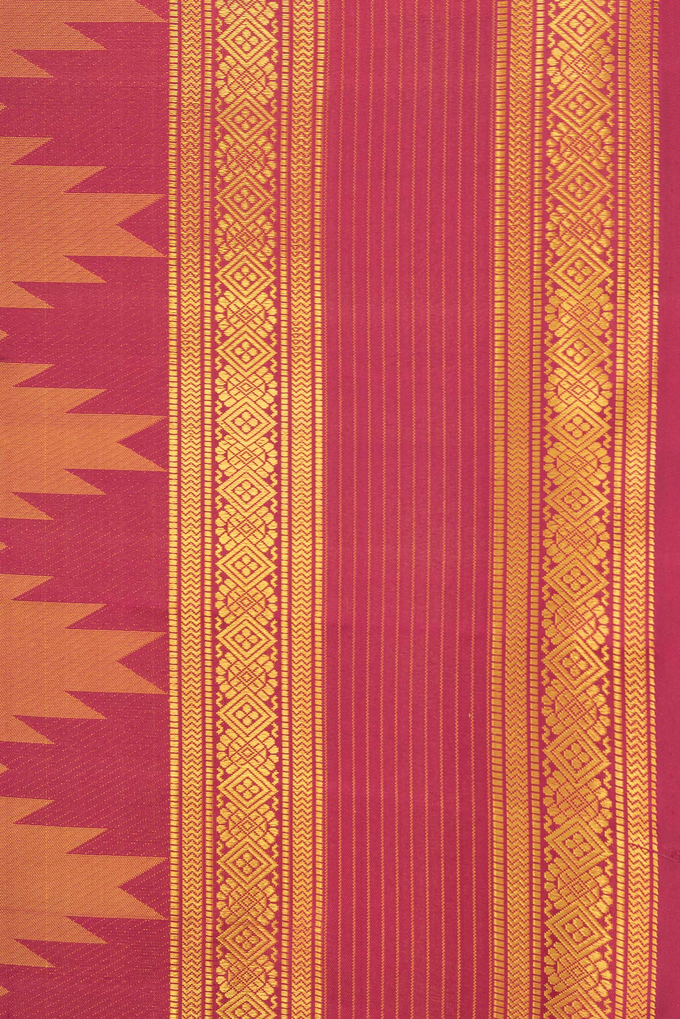 Border image of Mustard Dual Tone Kanchipuram Silk Saree with Jacquard design on the body and Thread Border. 