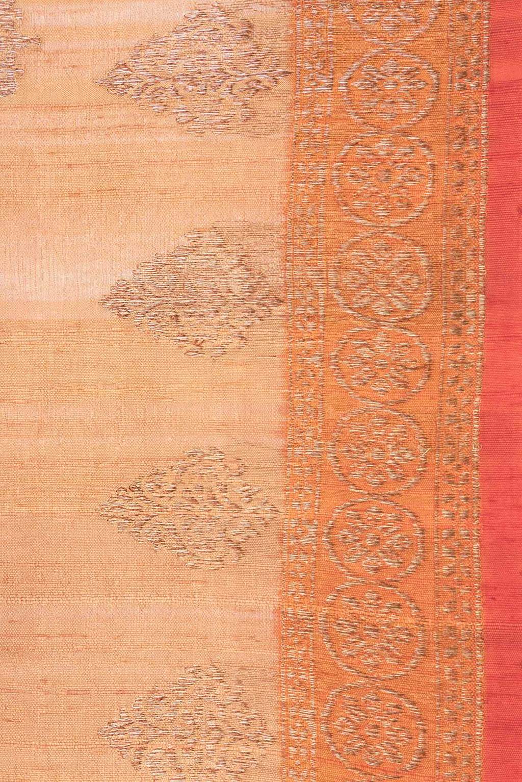 Border image of Beige Dual Tone Tussar Saree with Zari Butta on the body and Zari Border. 