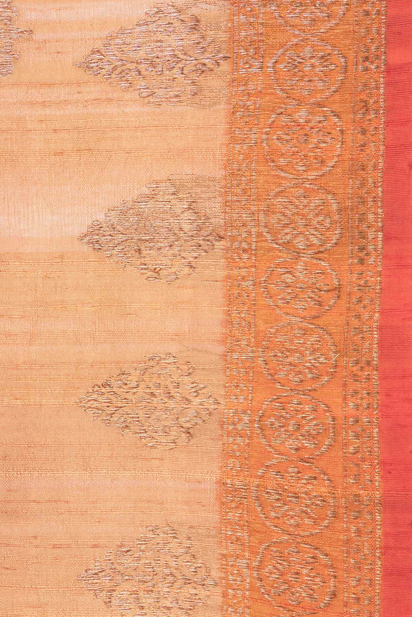Border image of Beige Dual Tone Tussar Saree with Zari Butta on the body and Zari Border. 