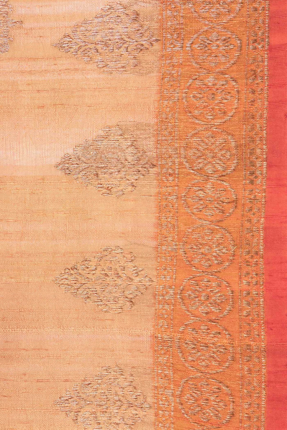 Border image of Beige Dual Tone Tussar Saree with Zari Butta on the body and Zari Border. 