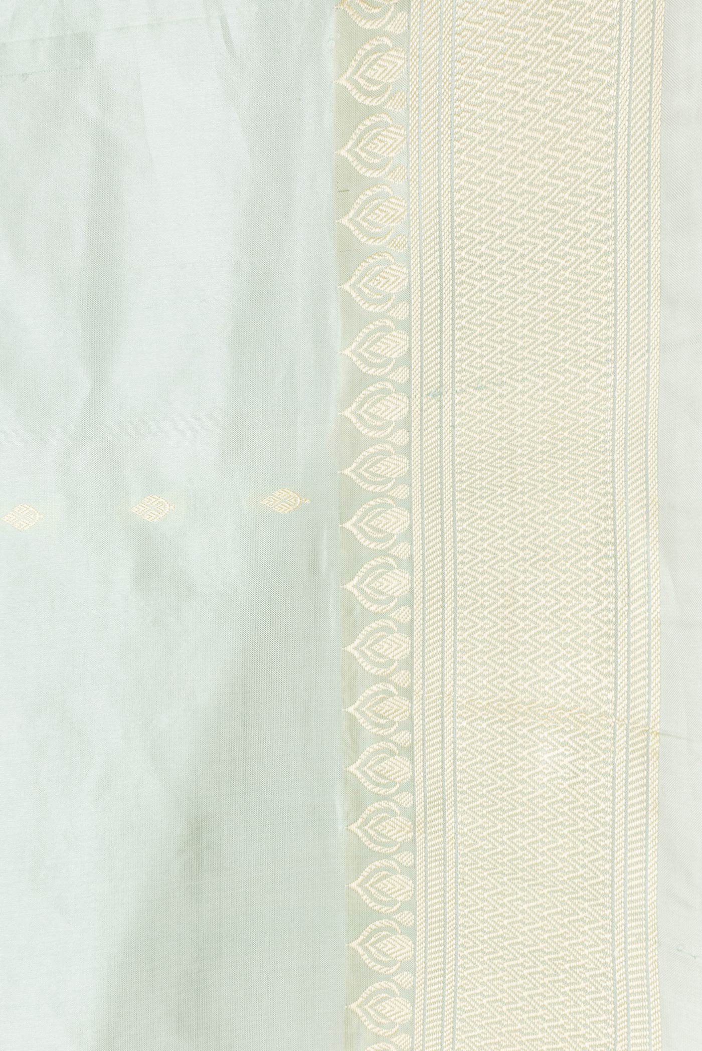 Border image of Pista Green Dual Tone Banarasi Silk Saree with Thread Butta on the body and Thread Border. 