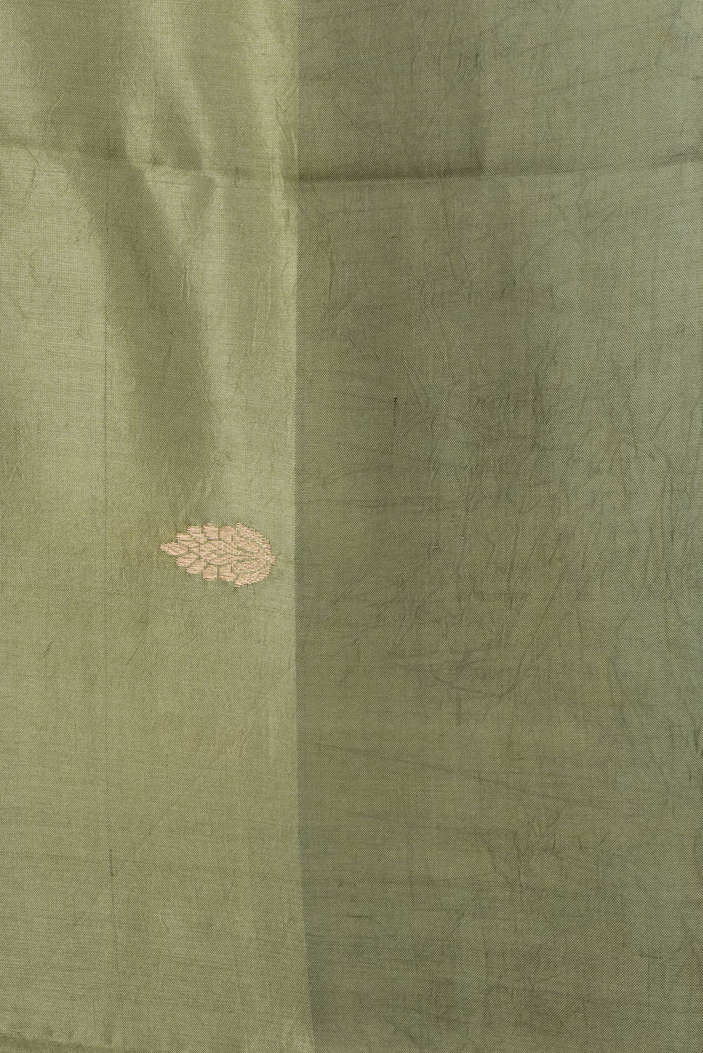 Border image of Pista Green Dual Tone Tussar Silk Saree with Zig Zag design on the body and Plain Border. 