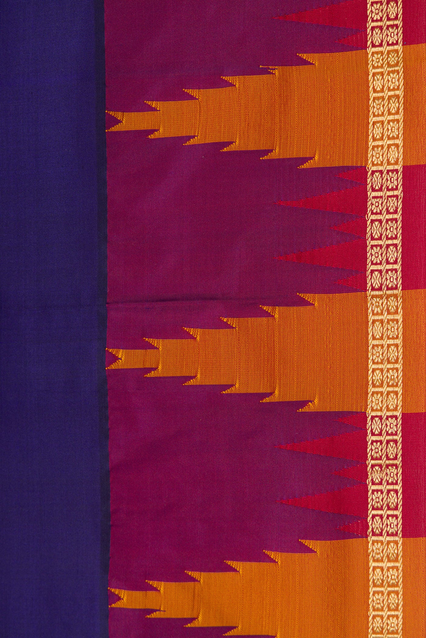 Border image of Violet Dual Tone Kanchipuram Silk Saree with Zari Butta on the body and Zari Border. 