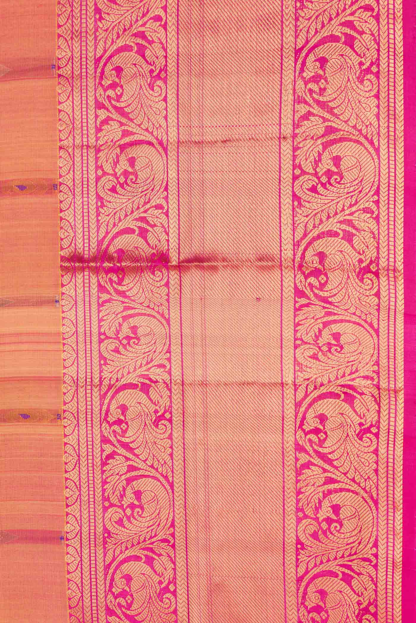 Border image of Mustard Dual Tone Uppada Silk Saree with Zari And Thread Butta on the body and Zari Border. 