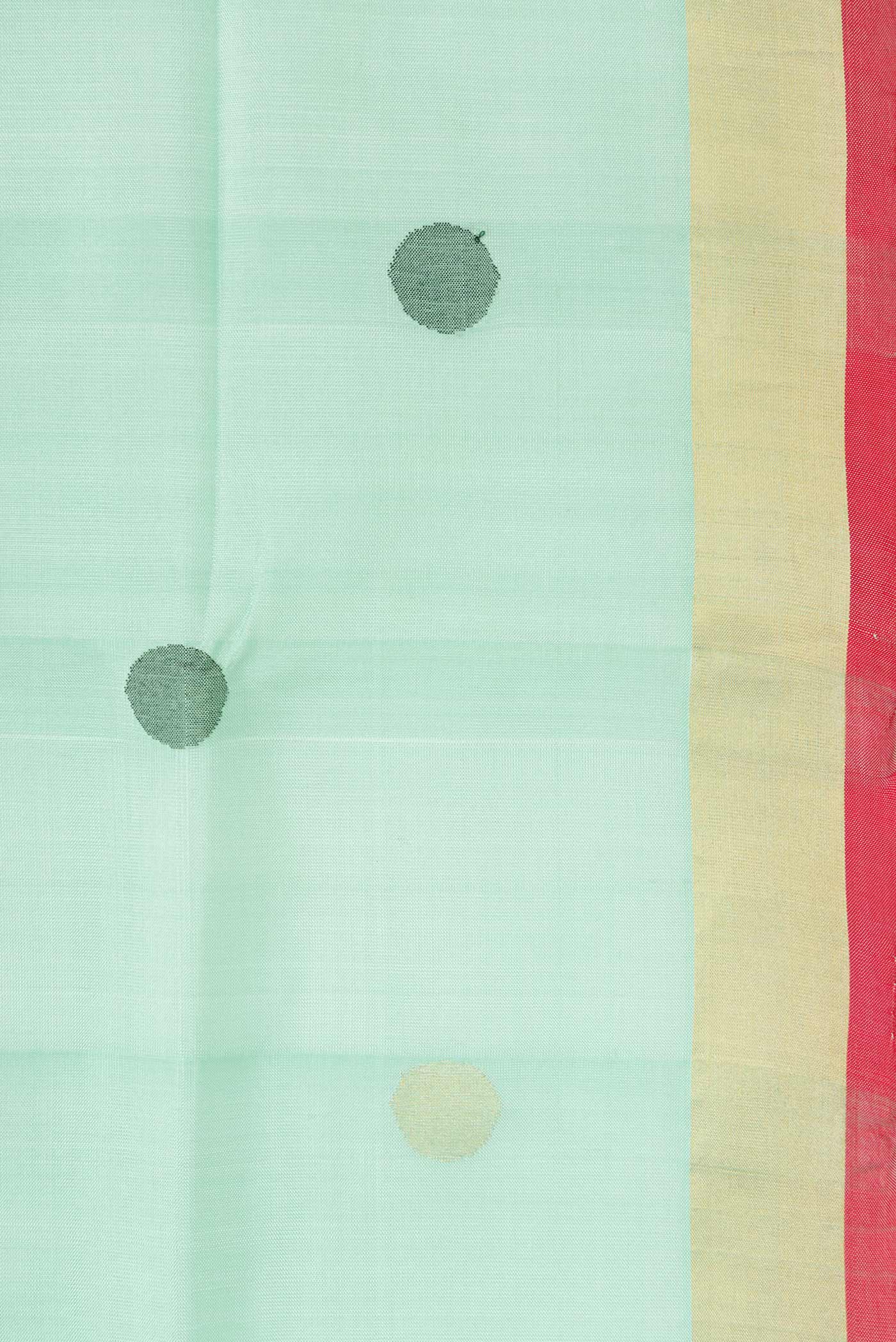 Border image of Light Green Dual Tone Uppada Silk Saree with Zari And Thread Butta on the body and Fancy Border. 