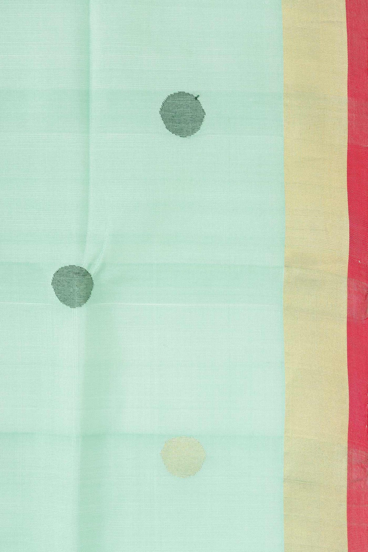 Border image of Light Green Dual Tone Uppada Silk Saree with Zari And Thread Butta on the body and Fancy Border. 