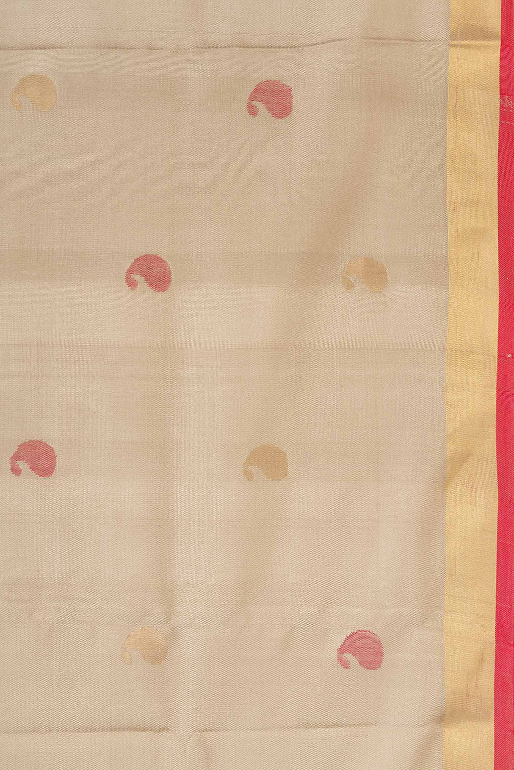 Border image of Beige Dual Tone Uppada Silk Saree with Zari And Thread Butta on the body and Zari Border. 