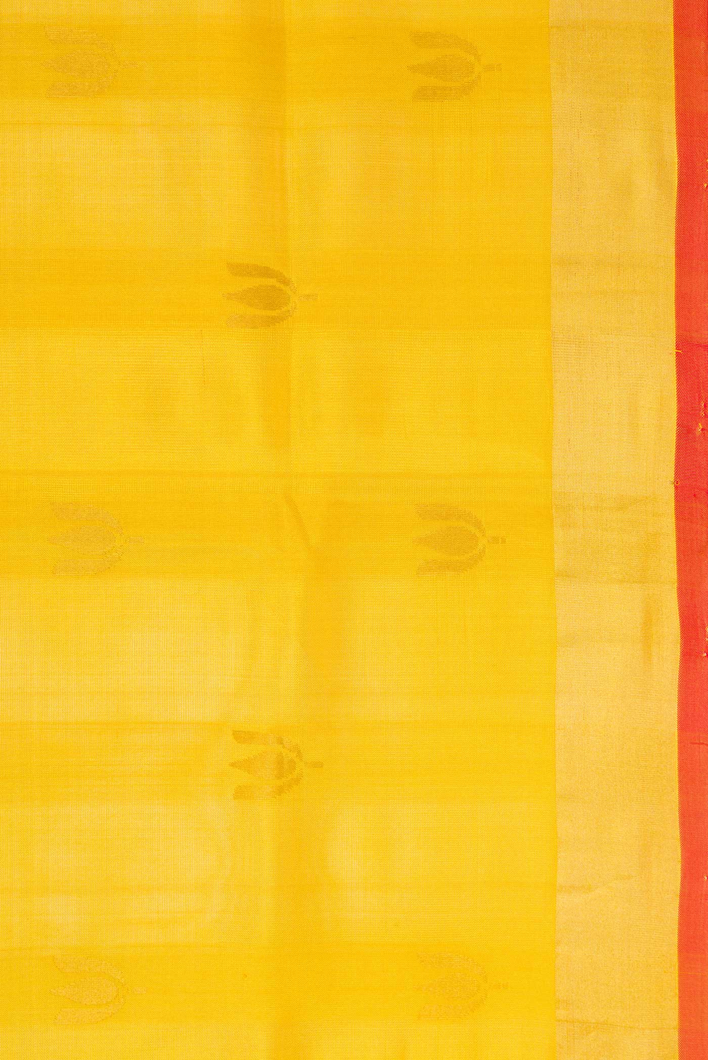 Border image of Mustard Dual Tone Uppada Silk Saree with Zari Butta on the body and Zari Border. 