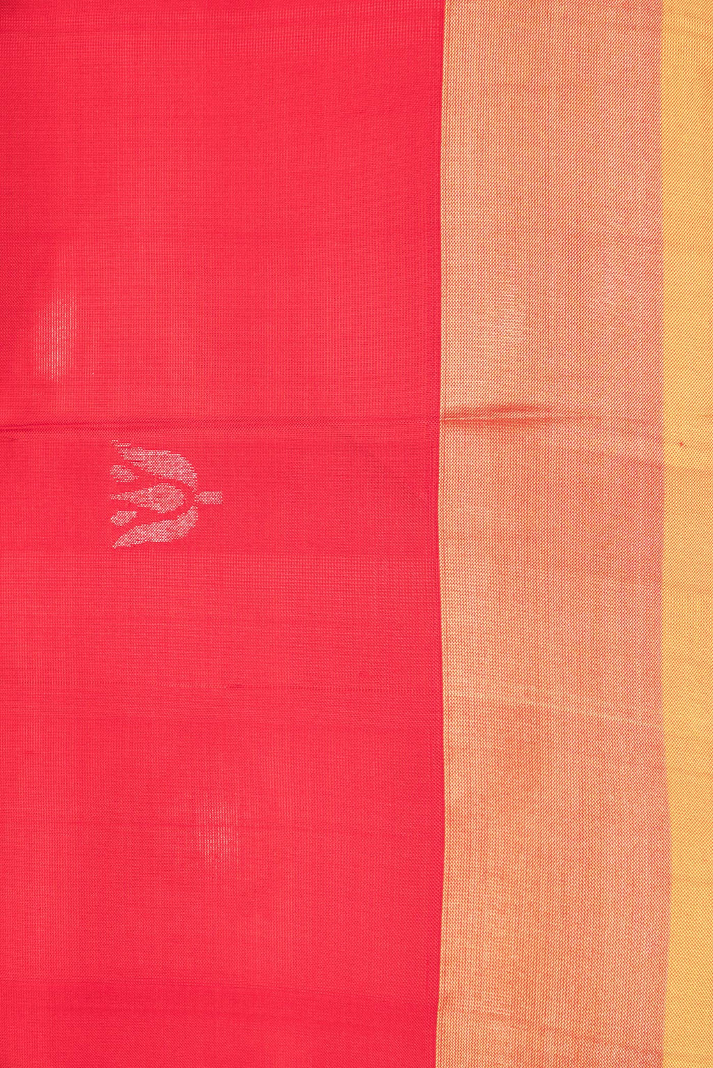 Border image of Red Dual Tone Uppada Silk Saree with Zari Butta on the body and Zari Border. 