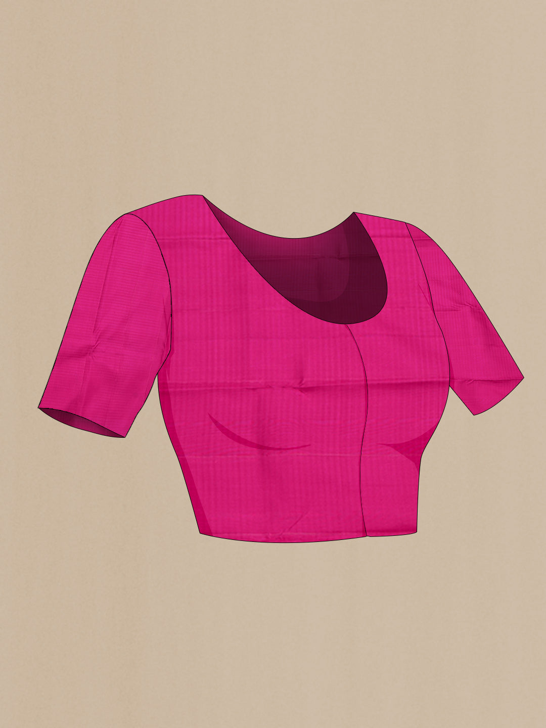 Close up image of the blouse of Mustard Dual Tone Kanchipuram Saree with Checked design on the body and Zari Border. 