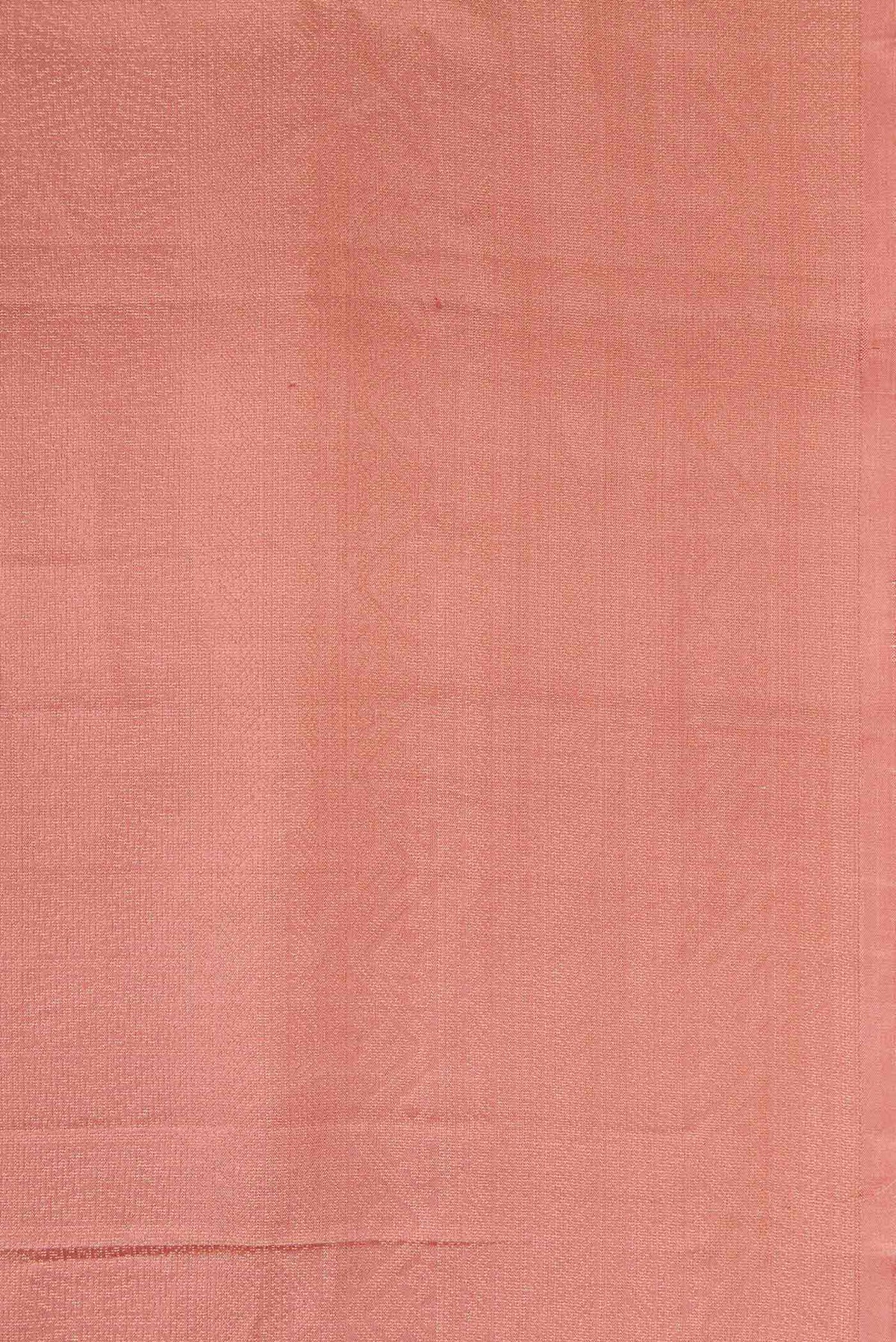 Border image of Golden Peach Dual Tone Soft Silk Saree with Zari Brocade on the body and Zari Border. 