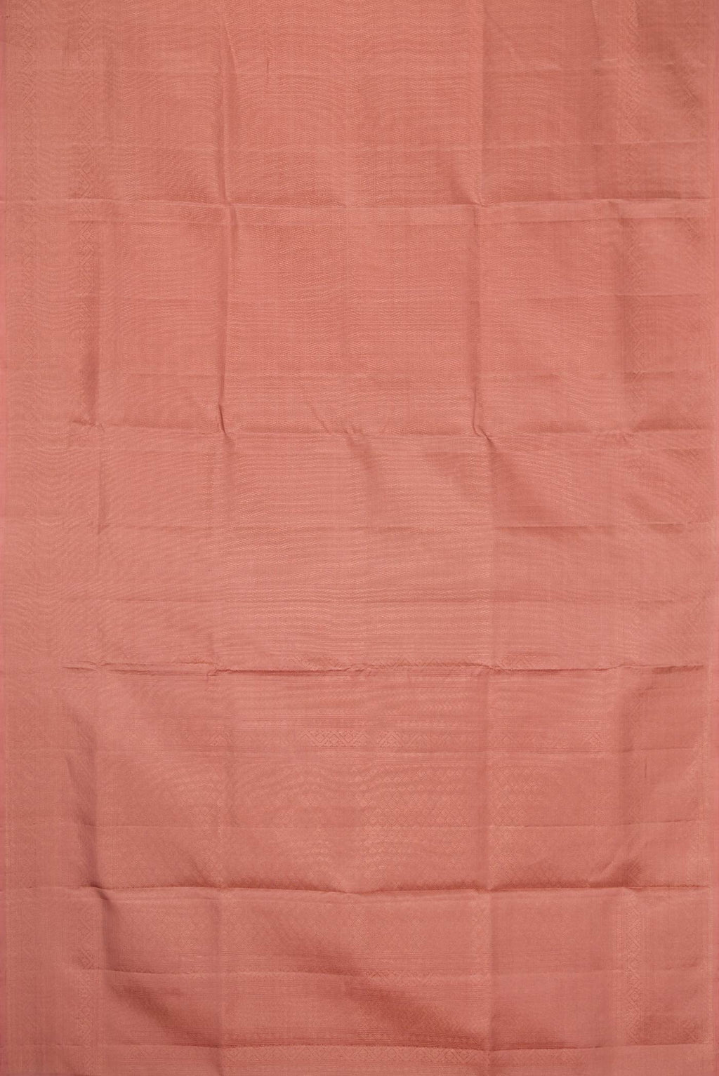 Flat view of Golden Peach Dual Tone Soft Silk Saree with Zari Brocade on the body and Zari Border. 