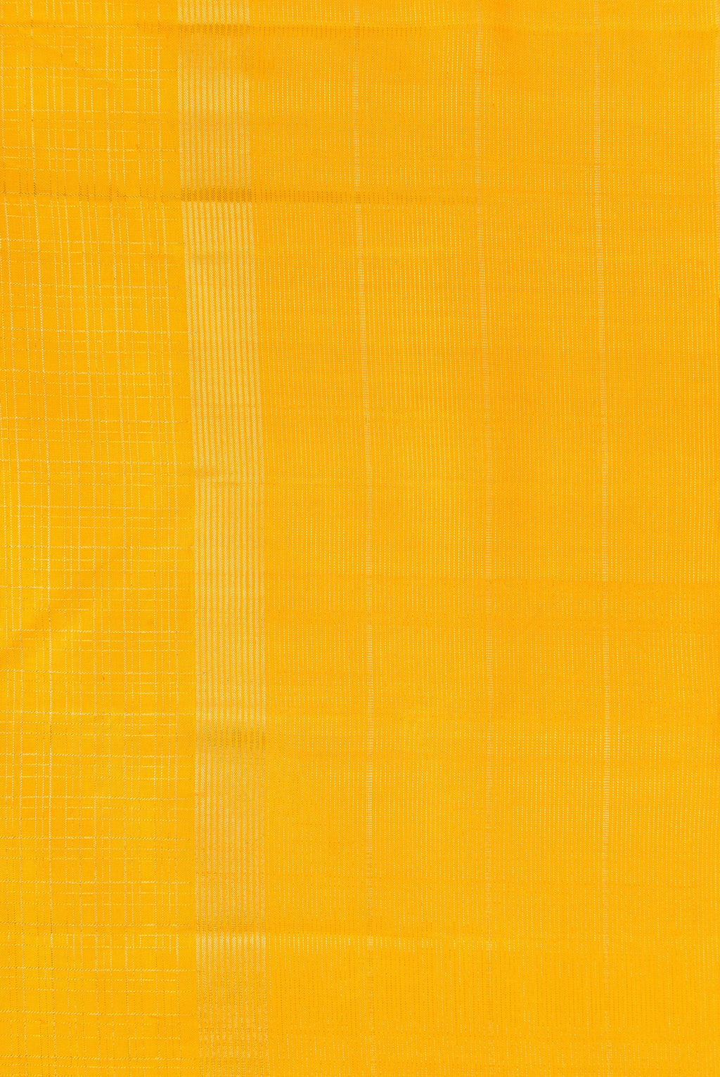 Border image of Yellow Dual Tone Kanchipuram Silk Saree with Checked design on the body and Zari Border. 