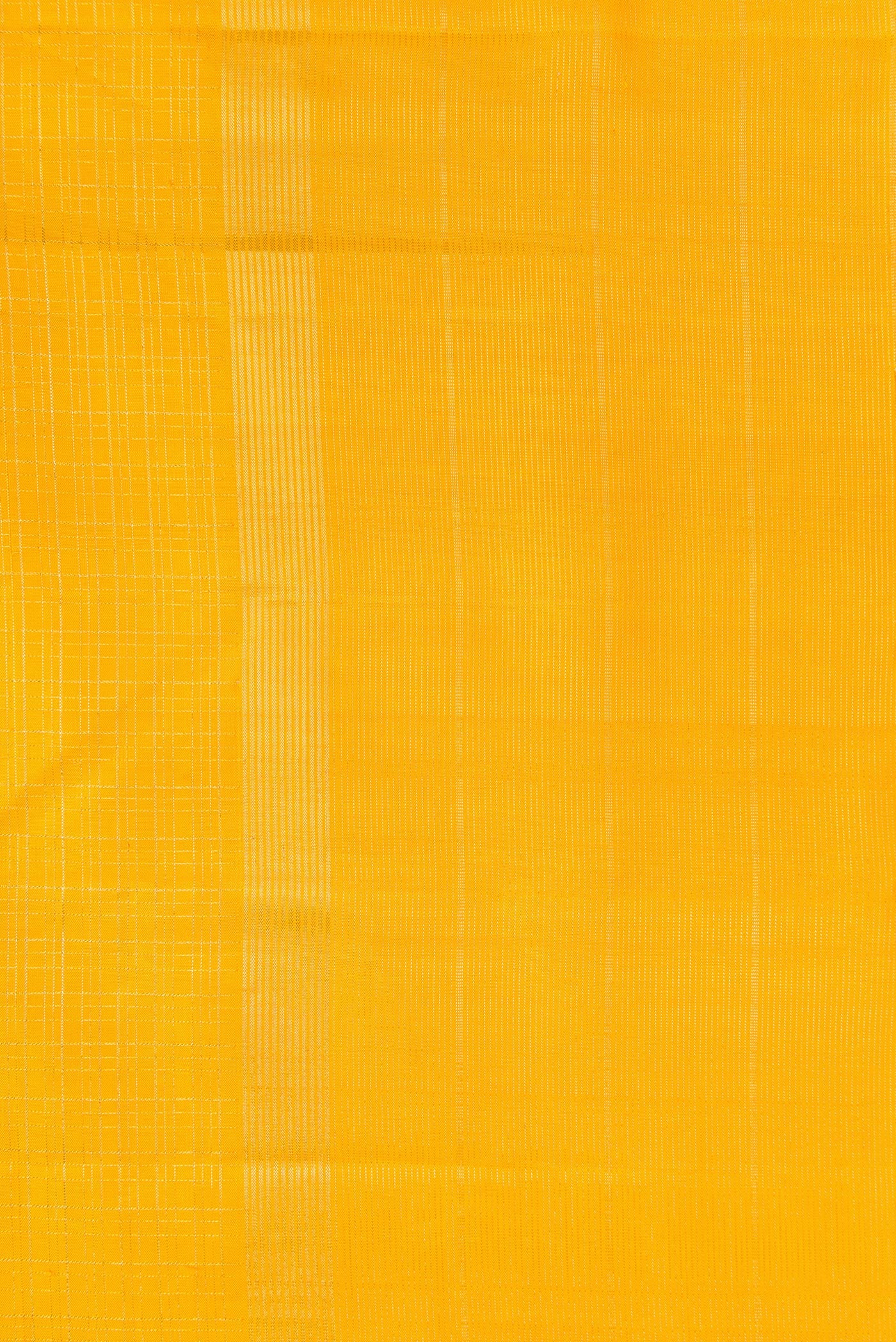 Border image of Yellow Dual Tone Kanchipuram Silk Saree with Checked design on the body and Zari Border. 