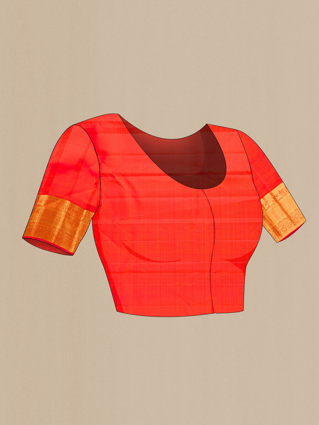 Close up image of the blouse of Bottle Green Dual Tone Kanchipuram Silk Saree with Zari Brocade on the body and Zari Border. 