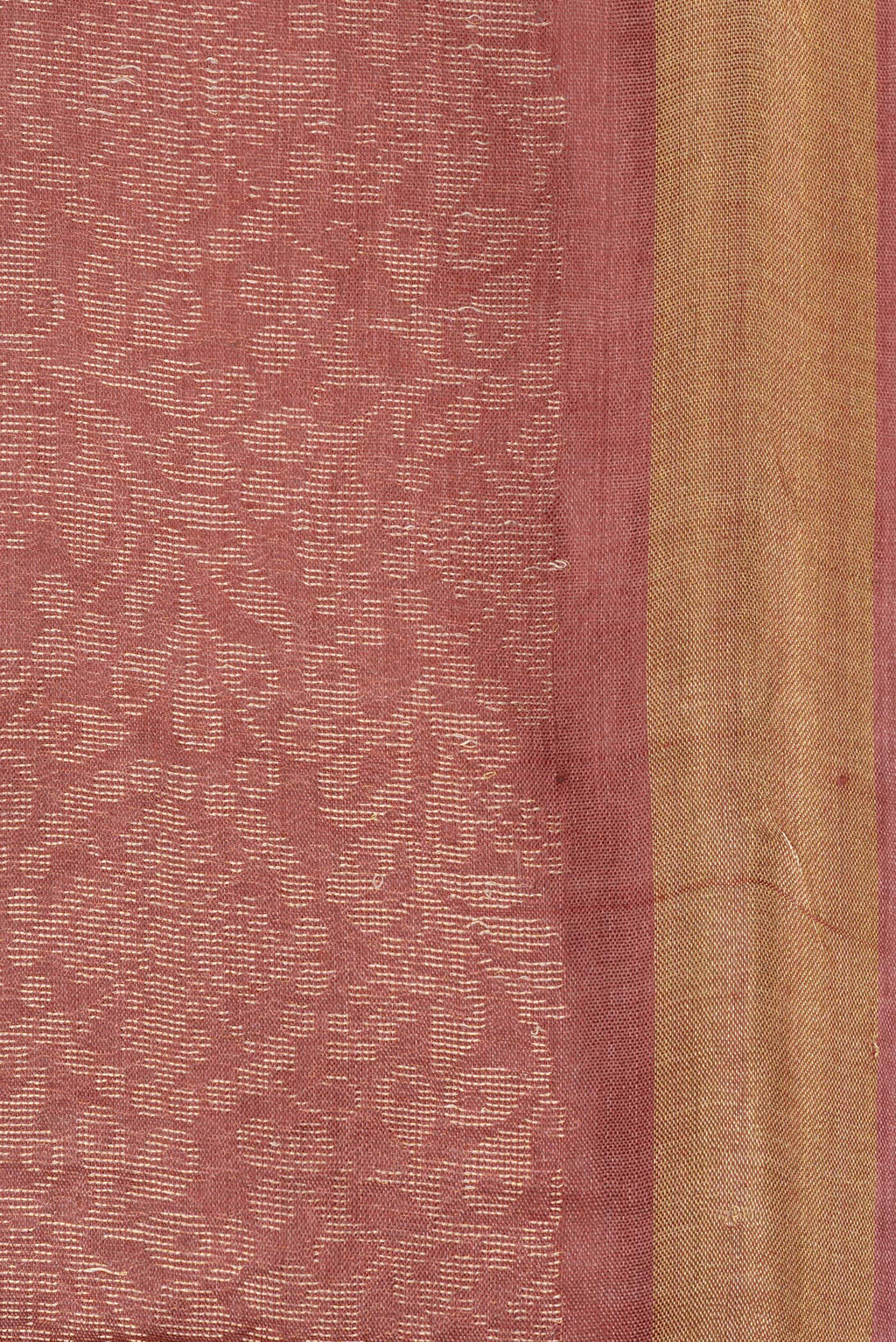Border image of Pure Silk Rose Gold Dual Tone Tussar Saree with Zari Brocade on the body and Zari Border. 