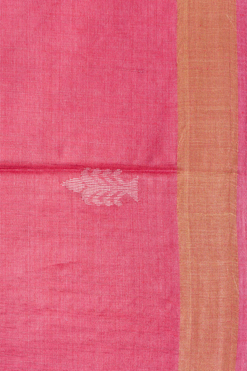 Border image of Pure Silk Pink Dual Tone Tussar Saree with Zari Butta on the body and Zari Border. 
