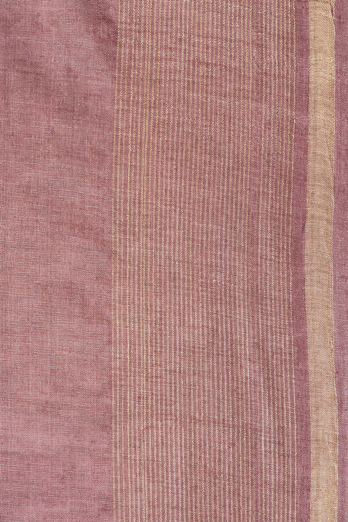 Border image of Pure Silk Coffee Brown Dual Tone Tussar Saree with Zari Butta on the body and Zari Border. 