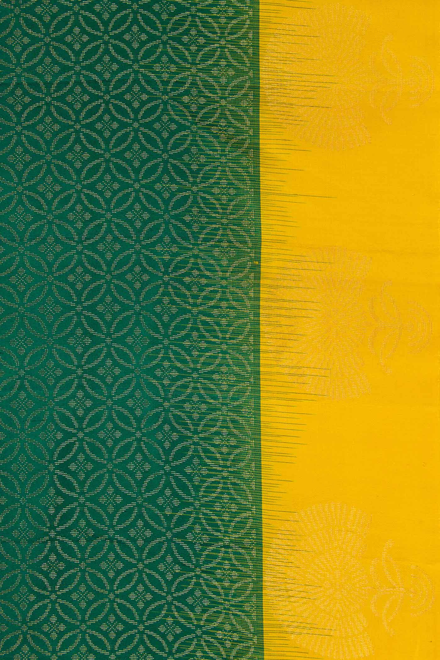Border image of Bottle Green Dual Tone Soft Silk Saree with Zari Brocade on the body and Fancy Border. 