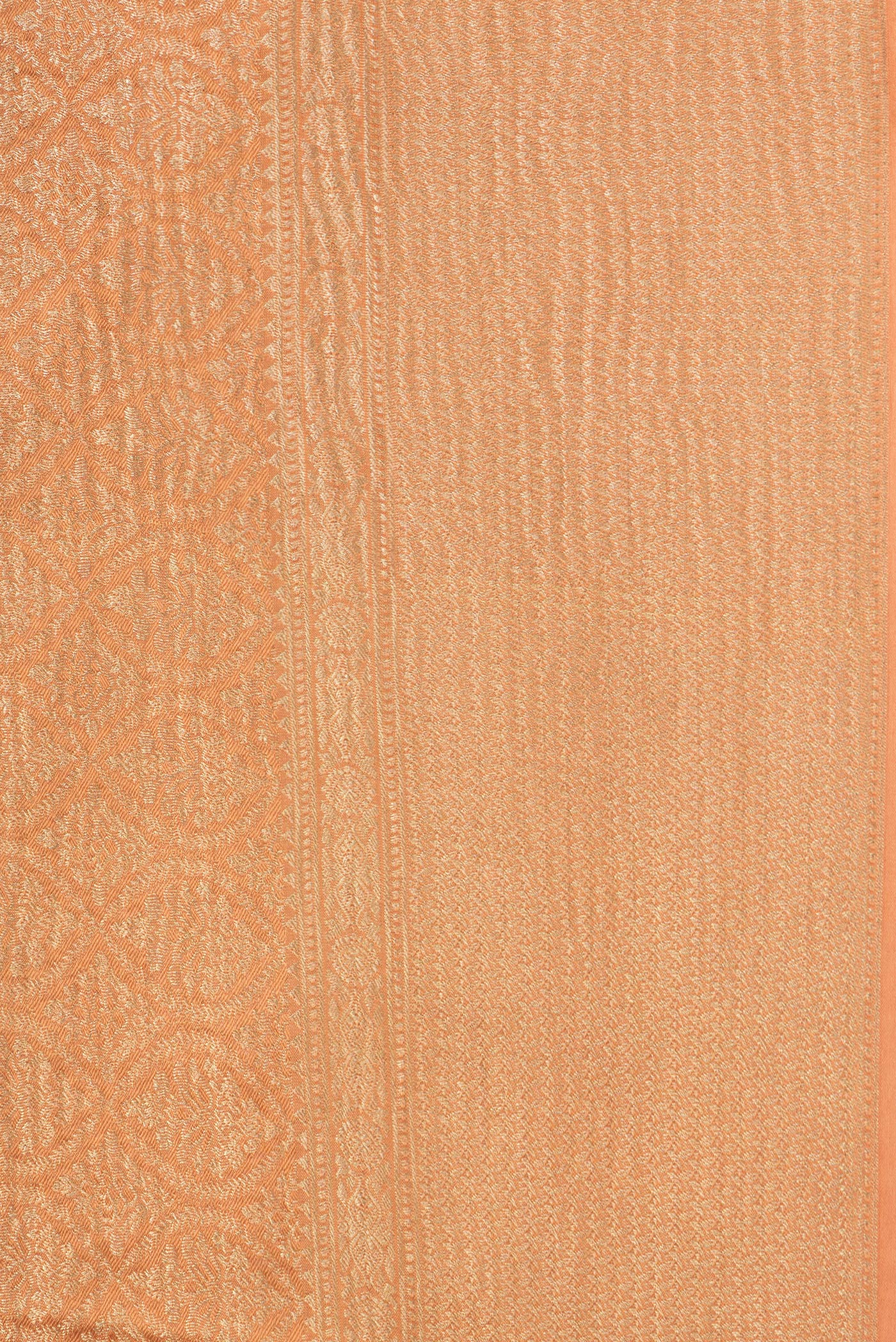 Border image of Orange Dual Tone Mysore Georgette Saree with Zari Brocade on the body and Zari Border. 