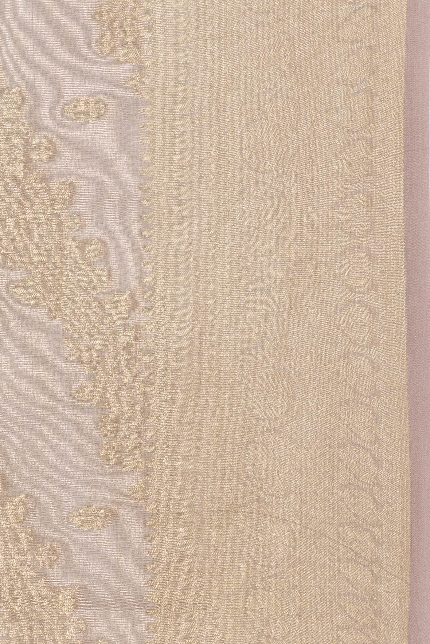 Border image of Brown Dual Tone Mysore Georgette Saree with Zari Brocade on the body and Zari Border. 