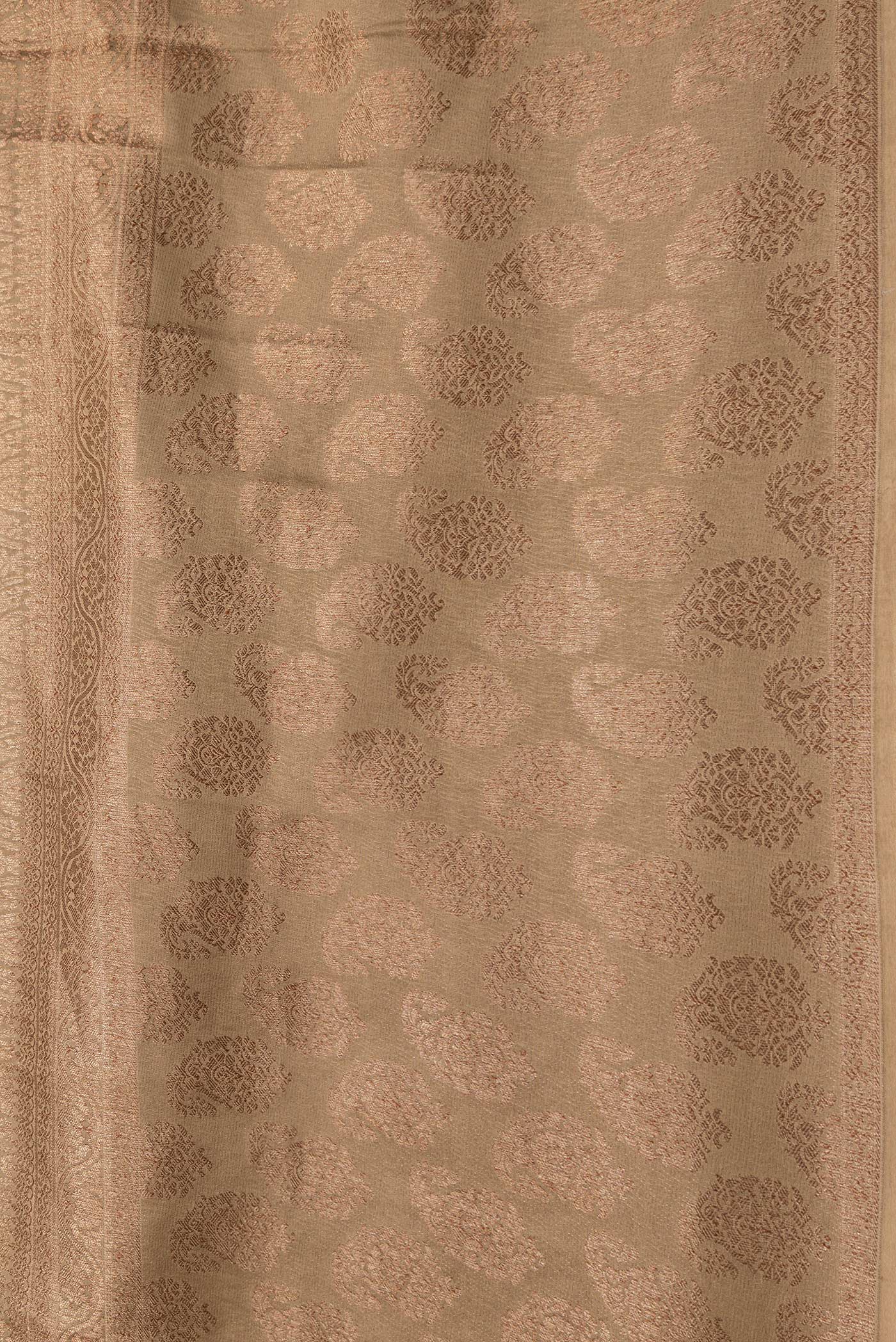 Border image of Dark Beige Dual Tone Georgette Saree with Zari Brocade on the body and Fancy Border. 