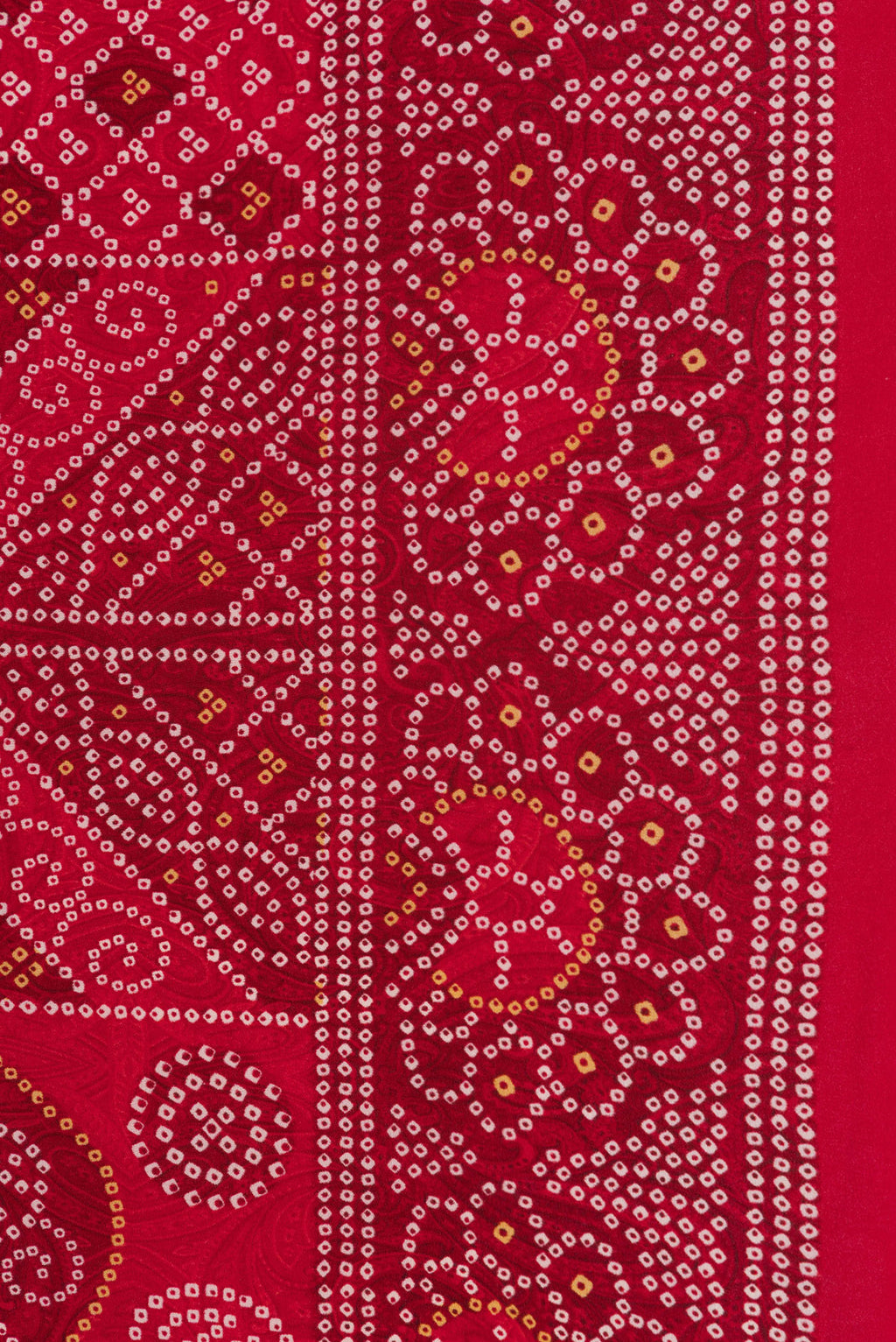 Border image of Red Dual Tone Mysore Crepe Saree with Printed design on the body and Printed Border. 