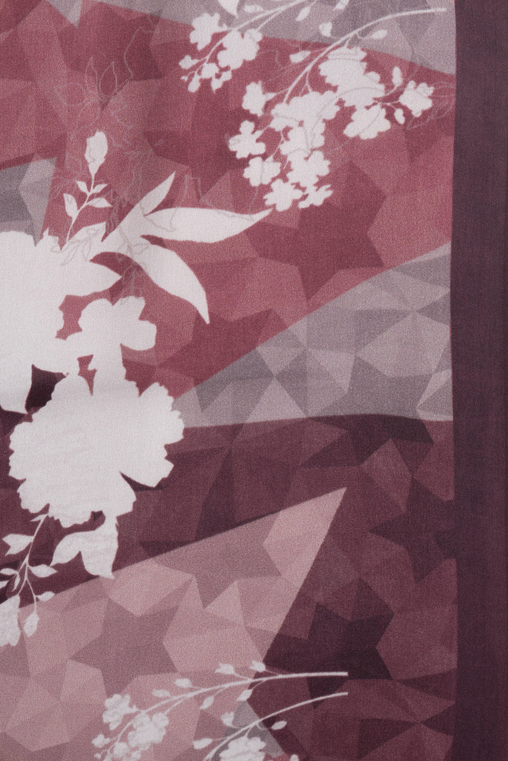 Border image of Brown Dual Tone Crepe Saree with Printed design on the body and Plain Border. 