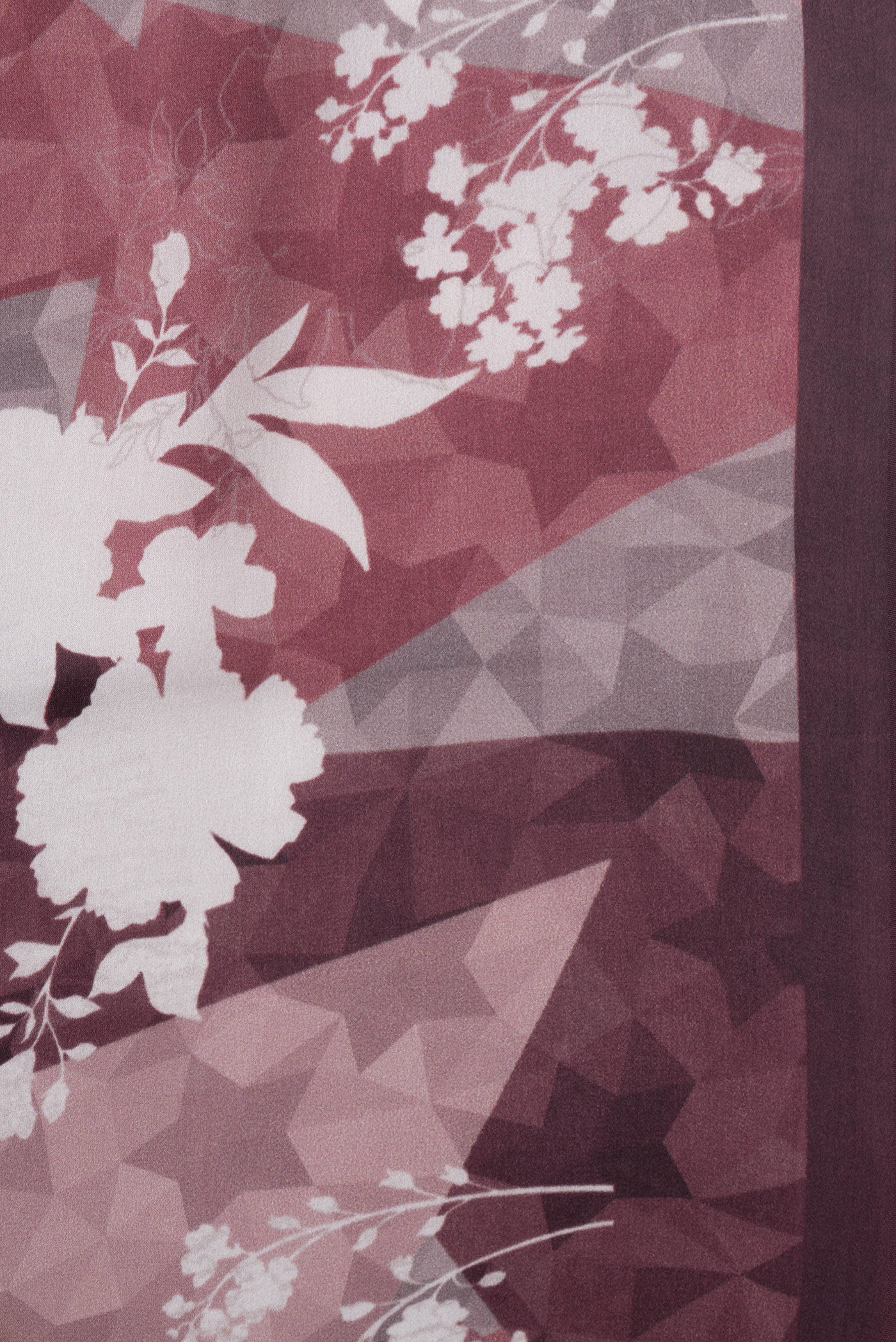 Border image of Brown Dual Tone Crepe Saree with Printed design on the body and Plain Border. 
