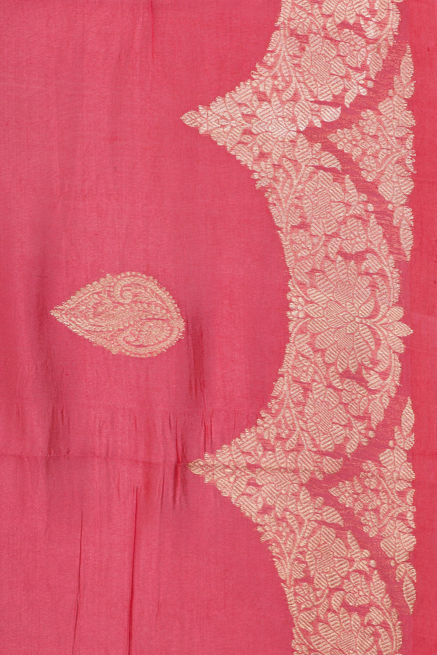 Border image of Golden Peach Dual Tone Tussar Silk Saree with Zari Butta on the body and Fancy Border. 