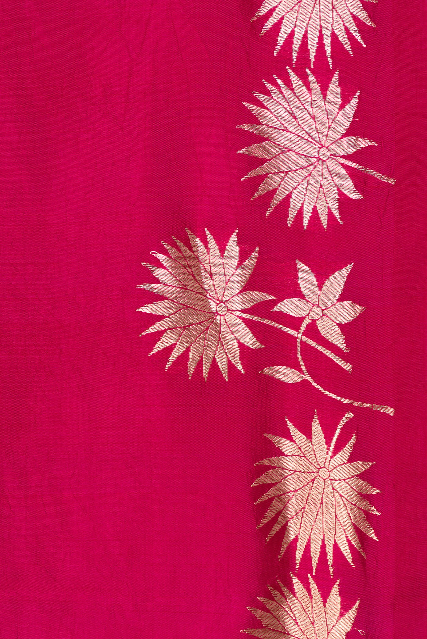 Border image of Dark Pink Dual Tone Tussar Silk Saree with Zari Butta on the body and Fancy Border. 