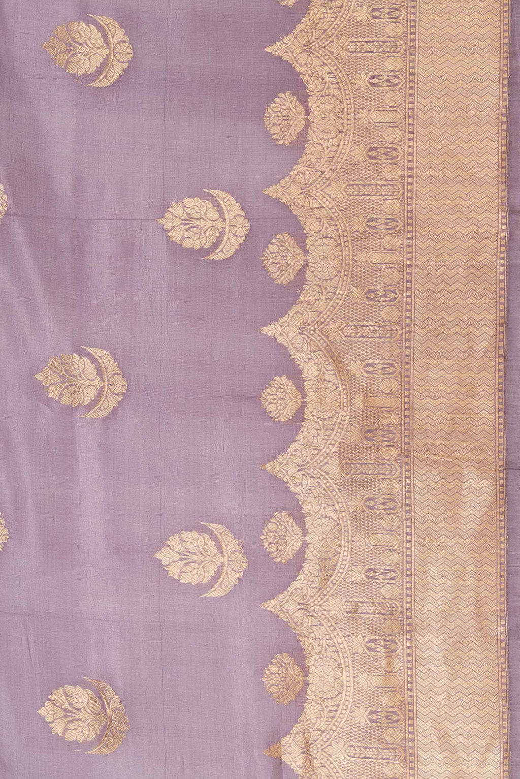 Border image of Purple Dual Tone Tussar Silk Saree with Zari Butta on the body and Fancy Border. 