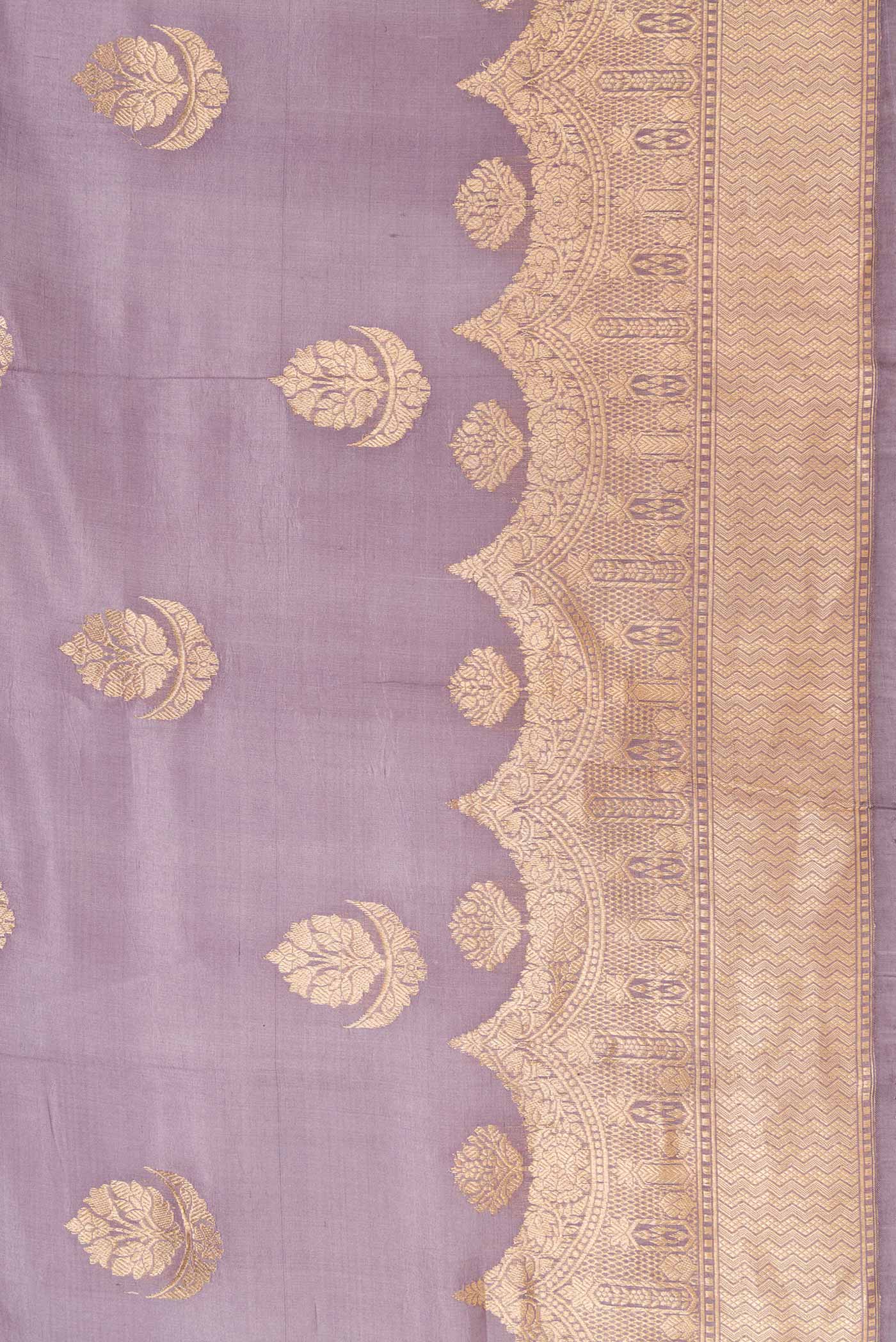 Border image of Purple Dual Tone Tussar Silk Saree with Zari Butta on the body and Fancy Border. 