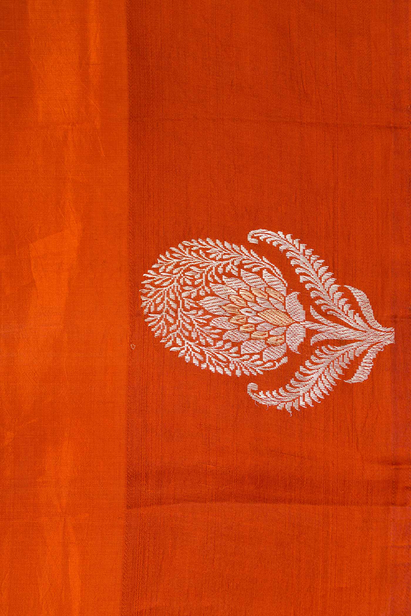 Border image of Orange Dual Tone Tussar Silk Saree with Zari Butta on the body and Fancy Border. 
