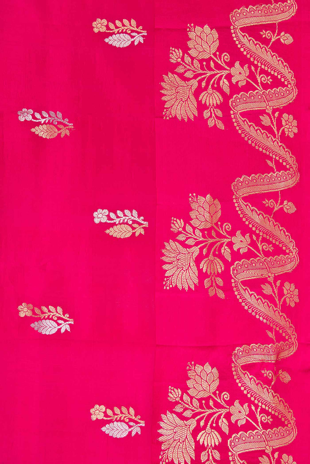 Border image of Pink Dual Tone Tussar Silk Saree with Zari Butta on the body and Fancy Border. 
