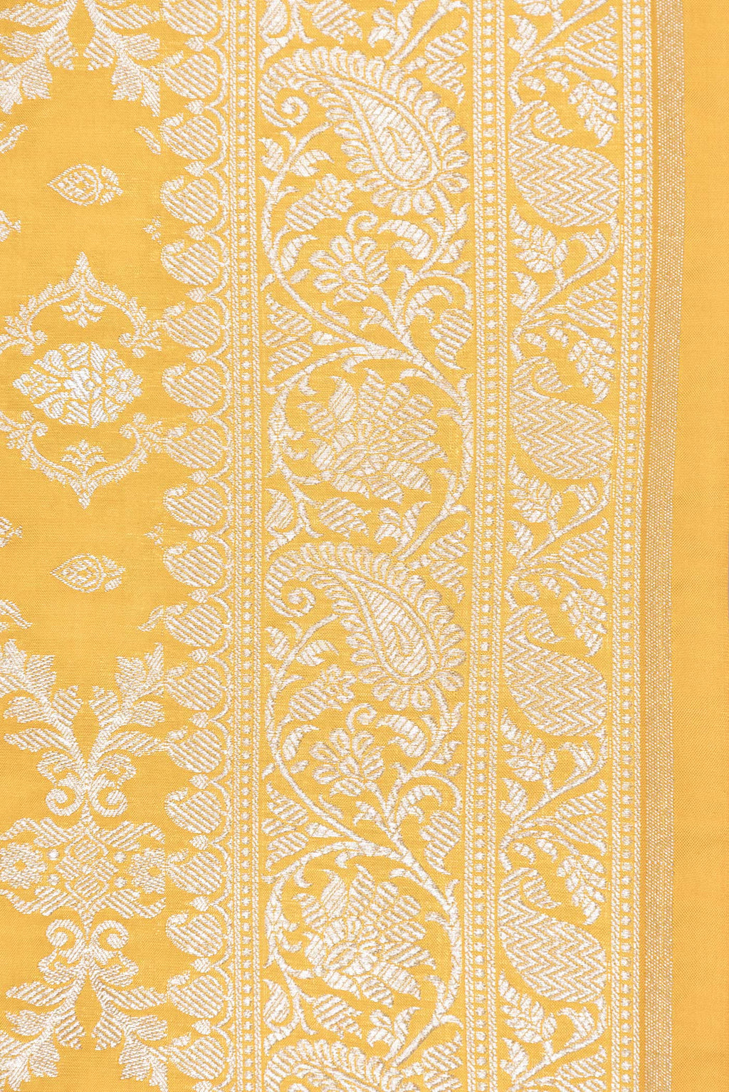 Border image of Mustard Dual Tone Banarasi Silk Saree with Zari Brocade on the body and Zari Border. 