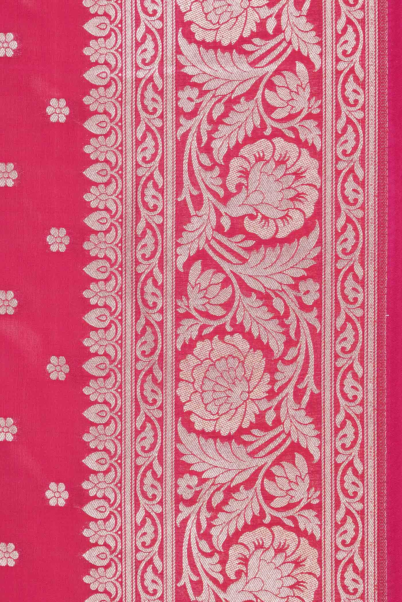 Border image of Pink Dual Tone Blended Banarasi Saree with Zari Butta on the body and Zari Border. 