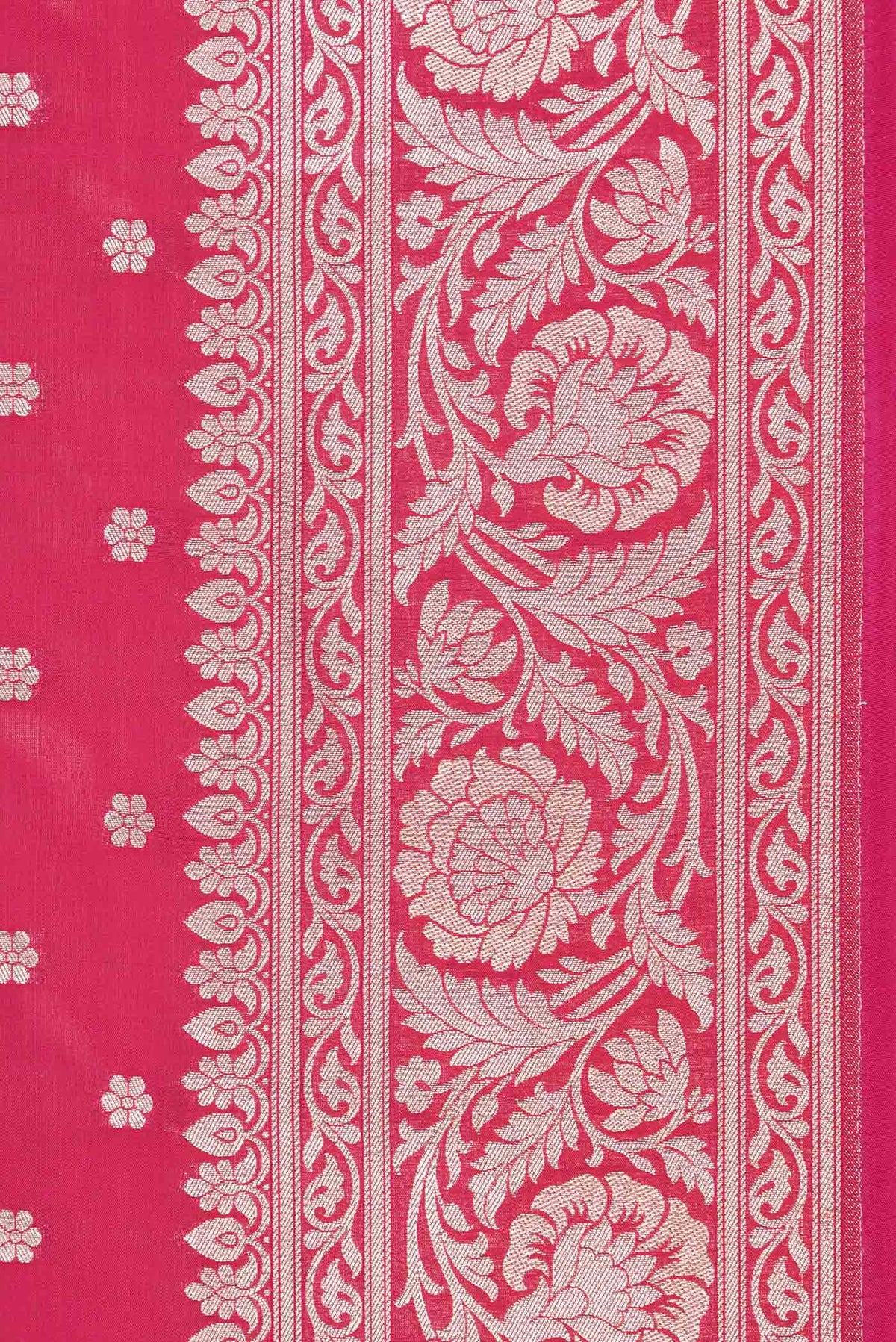 Border image of Pink Dual Tone Blended Banarasi Saree with Zari Butta on the body and Zari Border. 