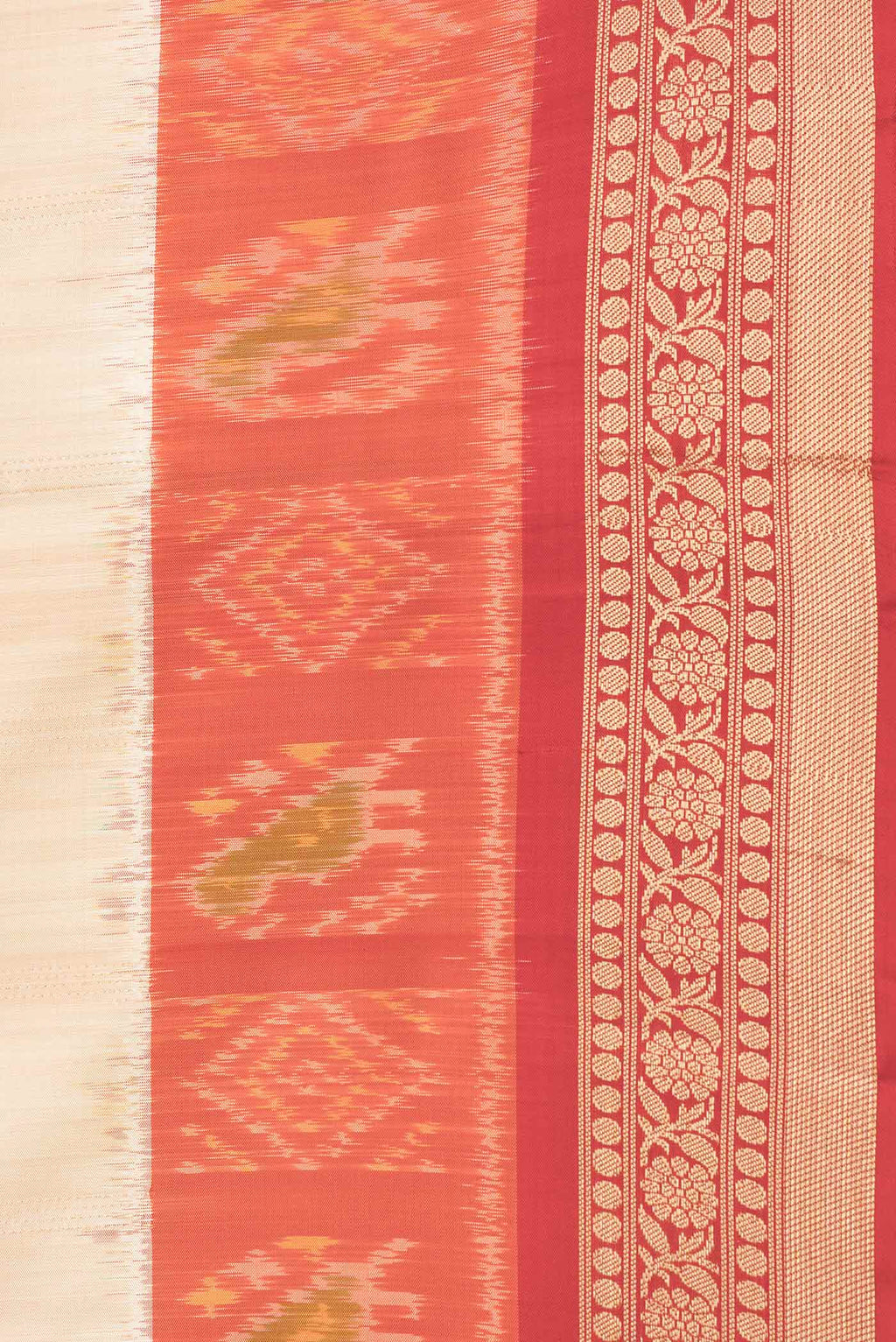 Border image of Beige Dual Tone Soft Silk Saree with Checked design on the body and Fancy Border. 