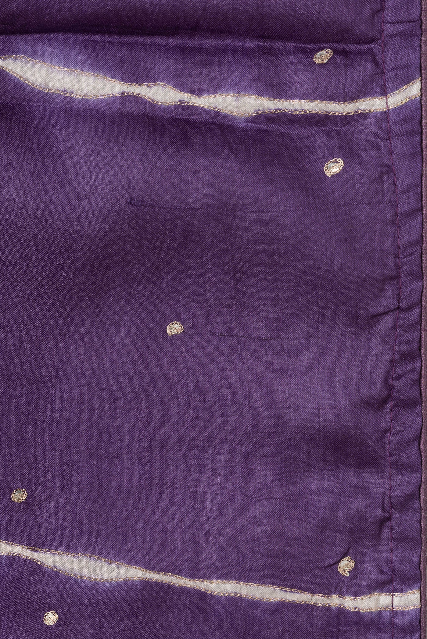 Border image of Purple Dual Tone Tussar Silk Saree with Embroidery on the body and Without Border. 