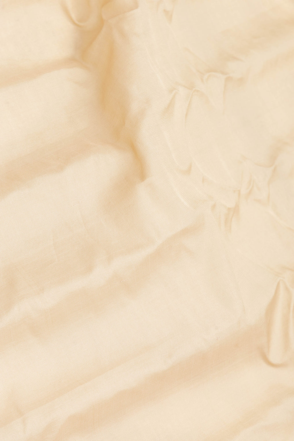 Close up of Beige Dual Tone Gadwal Silk Saree with Plain Body and Zari Border.  displaying folds