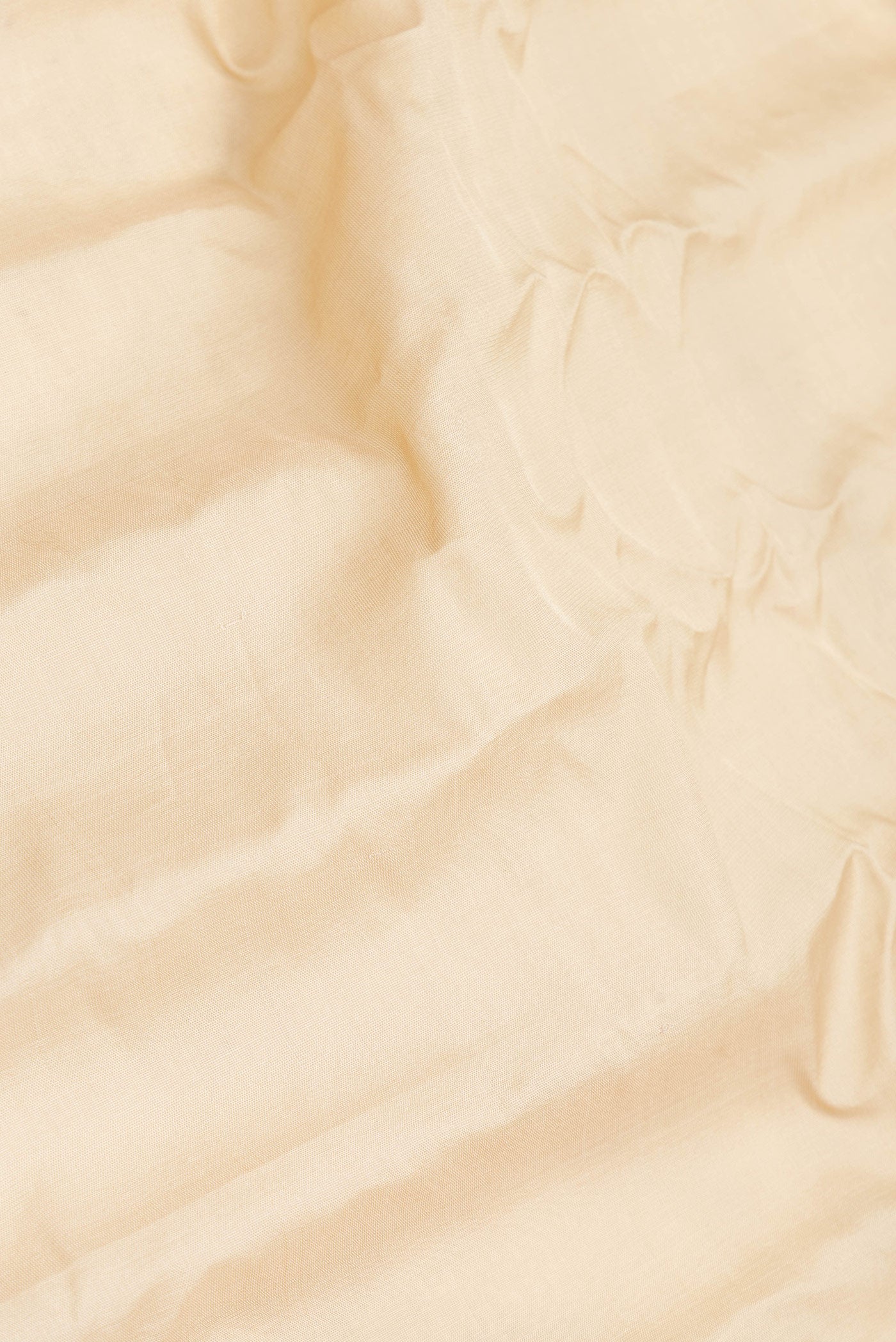 Close up of Beige Dual Tone Gadwal Silk Saree with Plain Body and Zari Border.  displaying folds
