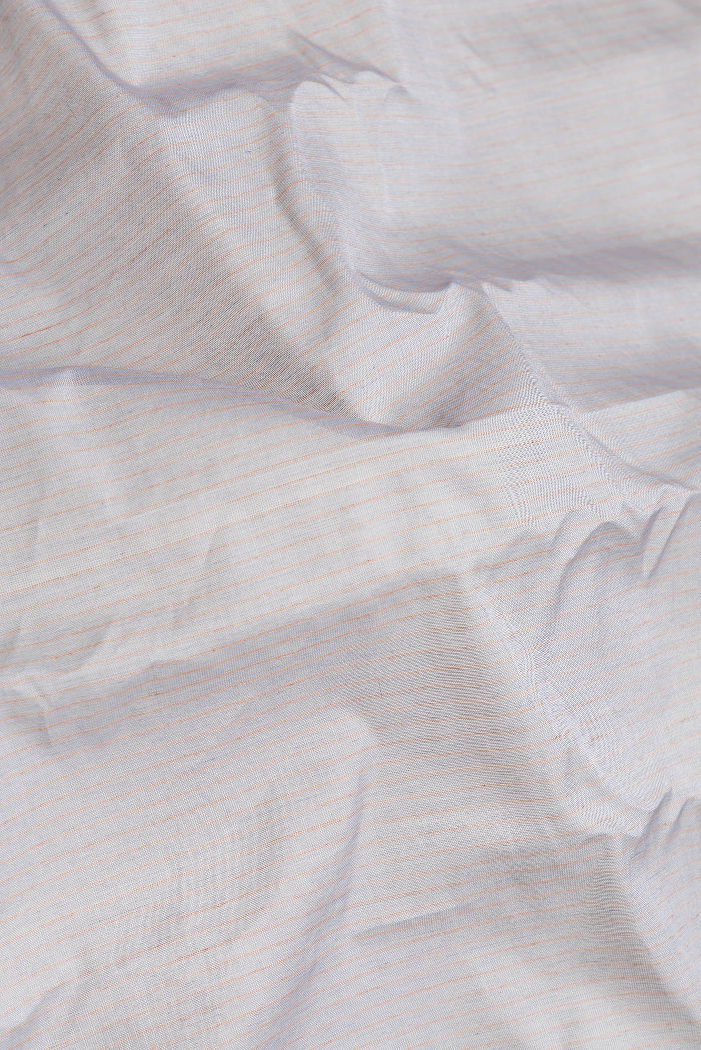 Close up of Grey Dual Tone Gadwal Silk Saree with Stripes on the body and Zari Border.  displaying folds