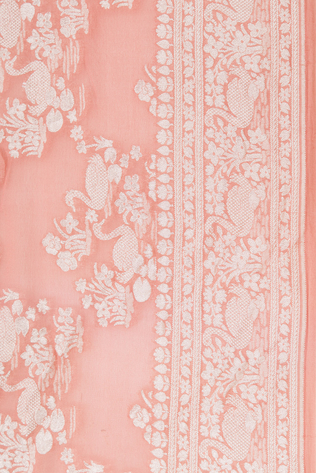 Border image of Brown Dual Tone Mysore Georgette Saree with Zari Brocade on the body and Zari Border. 