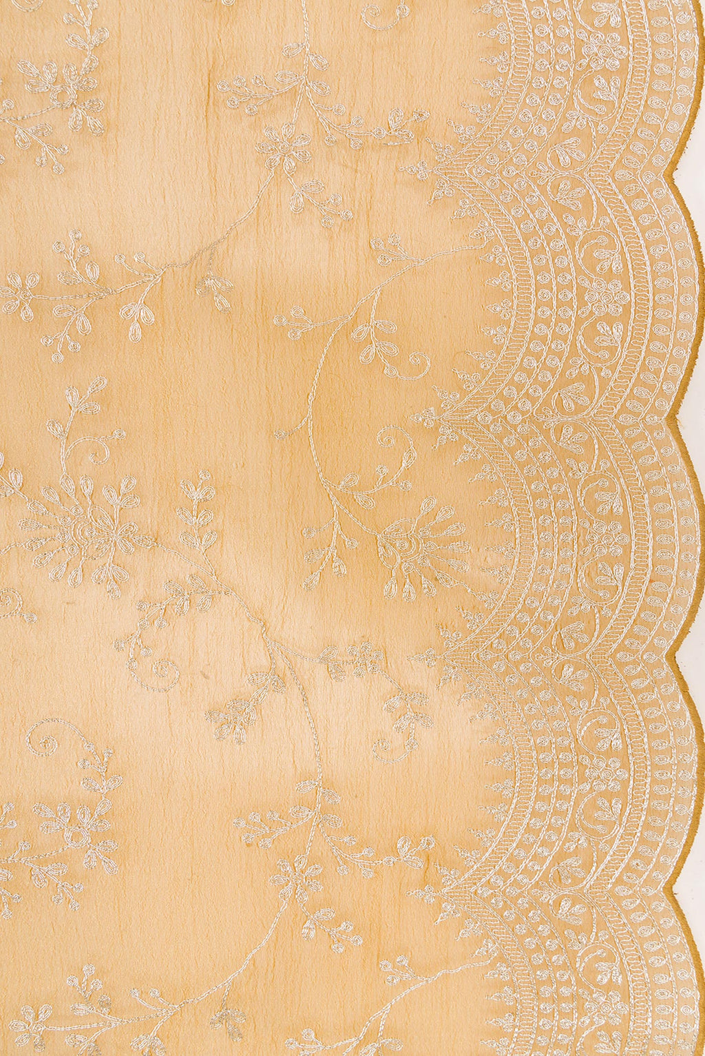 Border image of Mustard Dual Tone Organza Silk Saree with Embroidery on the body and Embroidery Border. 
