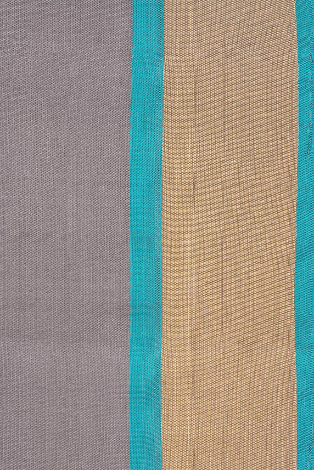 Border image of Pure Silk Grey Dual Tone Soft Saree with Zari Butta on the body and Zari Border. 