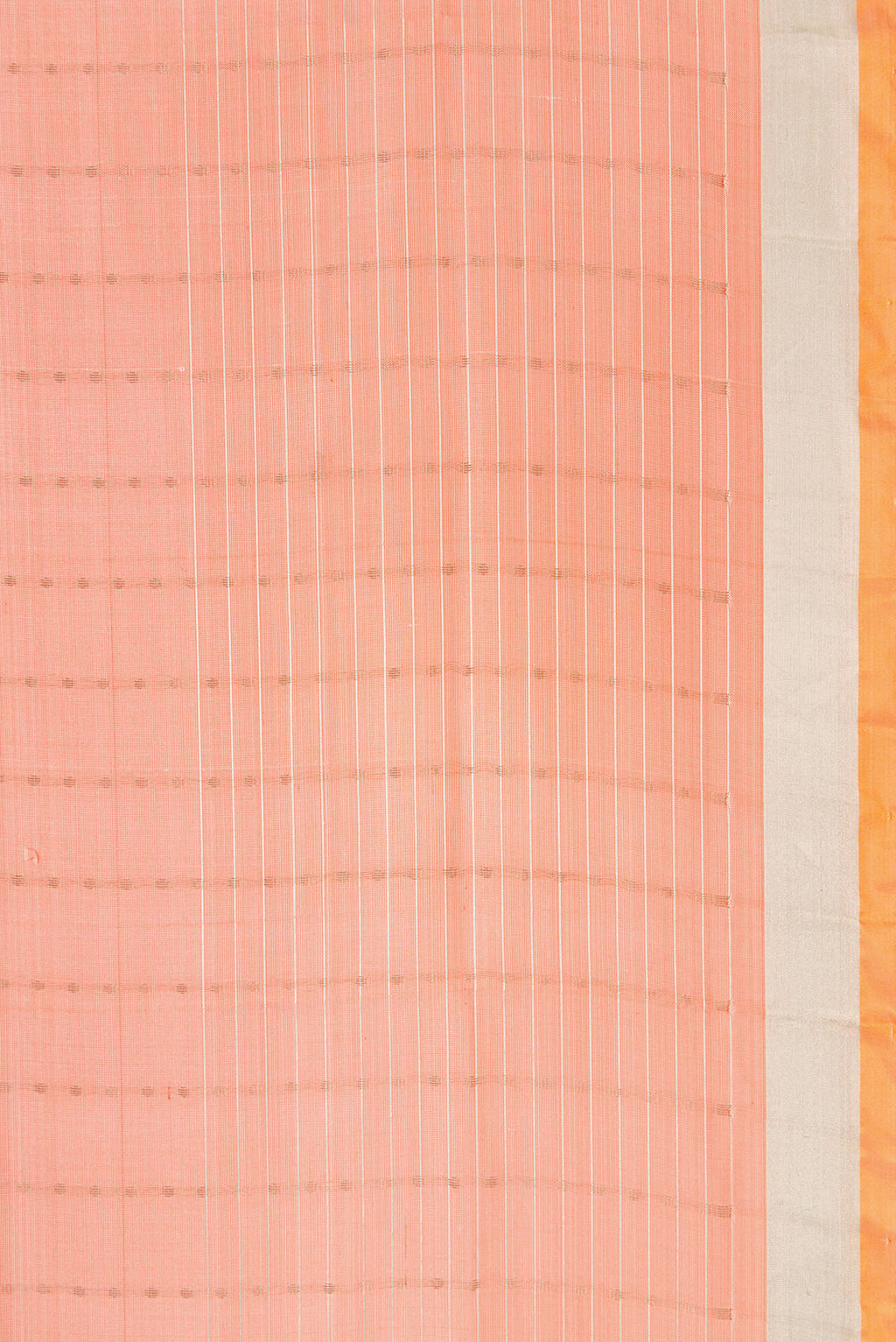 Border image of Peach Dual Tone Uppada Silk Saree with Stripes on the body and Zari Border. 